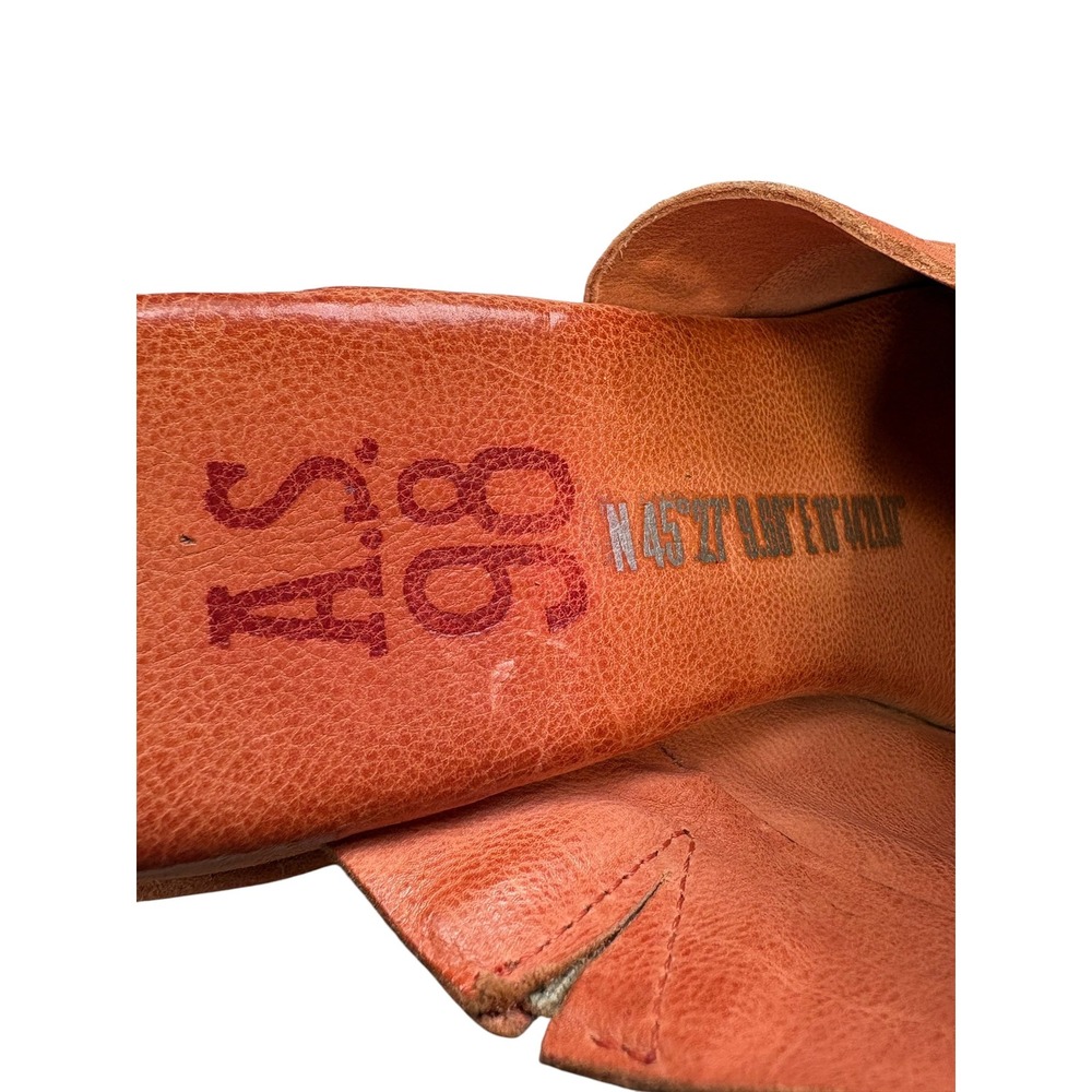A.S.98 Rafe Orange Leather Platform Wedge Sandals Distressed Slip On Shoes 37 - Picture 8 of 12